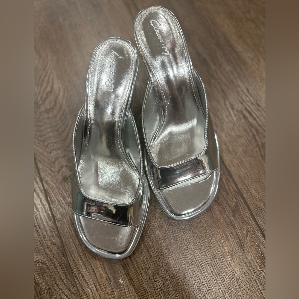 Circus NY Silver Heeled Sandals